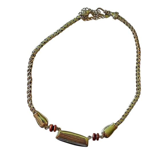 Vintage 20" Twisted Rope Chain Necklace w/Gold-Toned Pendants & Beaded Accents - Picture 6 of 9